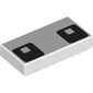Tile 1 x 2 with Square Black Eyes print