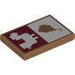 Tile 2 x 3 with Pixelated White Chicken on Dark Red Background, Chicken Leg print