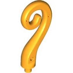 LEGO part 1997 Animal Body Part / Plant, Tail / Vine Curled with Bar in Flame Yellowish Orange/ Bright Light Orange