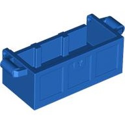 LEGO part 4738c Treasure Chest Bottom with Rear Slots, No Groove in Bright Blue/ Blue