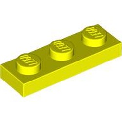 LEGO part 3623 Plate 1 x 3 in Vibrant Yellow