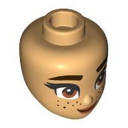 LEGO part 92198pr0082 Minidoll Head with print in Warm Tan