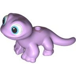 LEGO part 84307pr0003 Animal, Salamander with White/Medium Azure/Black Eyes print in Lavender
