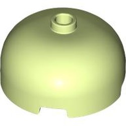 LEGO part 49308 Brick Round 3 x 3 Dome with Center Stud in Spring Yellowish Green/ Yellowish Green