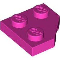 LEGO part 26601 Wedge Plate 2 x 2 Cut Corner in Bright Purple/ Dark Pink
