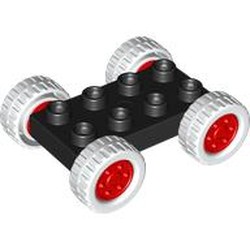 LEGO part 113465 WHEEL BASE 2X4, W/ DIA. 28, NO. 2 in Black