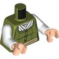 Torso Sweater, Dark Green Lines, White Shirt, Tan Belt print, White Arms, Light Nougat Hands