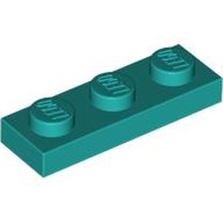 LEGO part 3623 Plate 1 x 3 in Bright Bluish Green/ Dark Turquoise