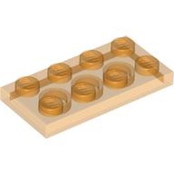 LEGO part 3020 Plate 2 x 4 in Transparent Bright Orange/ Trans-Orange
