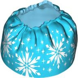 LEGO part 99771pr0006 Duplo Skirt with Snowflakes Print in Medium Azure