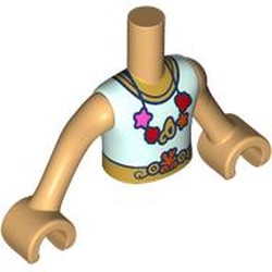 LEGO part 11408c07pr0011 Minidoll Torso Boy with Warm Tan Arms and Hands with print in Warm Tan