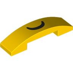 LEGO part 93273pr0025 Slope Curved 4 x 1 Double with No Studs with print in Bright Yellow/ Yellow