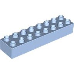 LEGO part 4199 Duplo Brick 2 x 8 in Light Royal Blue/ Bright Light Blue