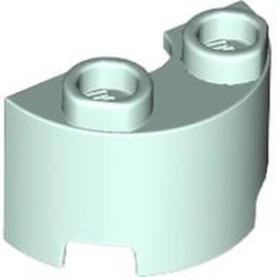 LEGO part 68013 Brick Round, Half 1 x 2 in Aqua/ Light Aqua