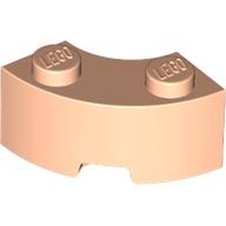 LEGO part 85080 Brick Round Corner 2 x 2 Macaroni with Stud Notch and Reinforced Underside [New Style] in Light Nougat