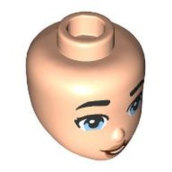 LEGO part 92198pr0078 Minidoll Head with print in Light Nougat