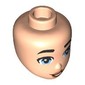 Minidoll Head, Black Eyebrows, Bright Light Blue Eyes, Harelip
