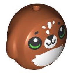 LEGO part 6330pr0012 Pillow Plush Toy with Reindeer, White Chest, Green Eyes print in Dark Orange