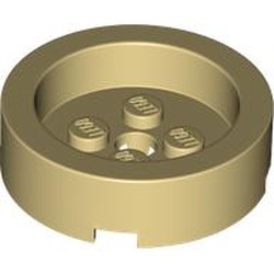 LEGO part 68325 Brick Round 4 x 4 with Recessed Center in Brick Yellow/ Tan