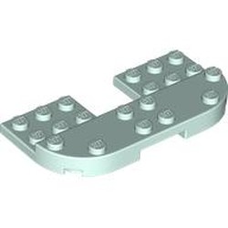 LEGO part 73832 Plate Round Corners Double 4 x 8 with 2 x 2 Cutout and 2 x 8 Raised Studs, Reduces Nubs in Aqua/ Light Aqua