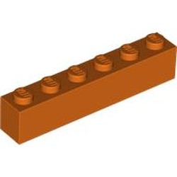 LEGO part 3009 Brick 1 x 6 in Reddish Orange