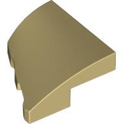 LEGO part 5093 Slope Curved 2 x 2 with Stud Notch Right in Brick Yellow/ Tan