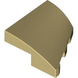LEGO part 5095 Slope Curved 2 x 2 with Stud Notch Left in Brick Yellow/ Tan