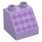 Duplo Brick 2 x 2 Slope 45°, Medium Lavender Scallops Print