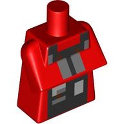 LEGO part 25767pr0009 Torso Special, Long with Folded Arms with print in Bright Red/ Red