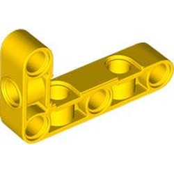 LEGO part 2477 Technic Beam 3 x 5 L-Shape with Alternating Holes in Bright Yellow/ Yellow