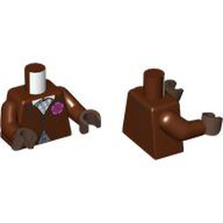 LEGO part 973c19h69pr0001 Torso, Reddish Brown Arms, Dark Brown Hands with print in Reddish Brown