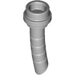 LEGO part 61199 Weapon Lightsaber Hilt Short Curved with Ridges in Medium Stone Grey/ Light Bluish Gray