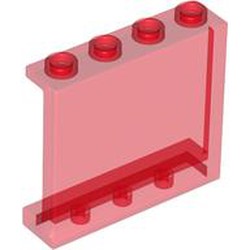 LEGO part 60581 Panel 1 x 4 x 3 [Side Supports / Hollow Studs] in Transparent Red/ Trans-Red