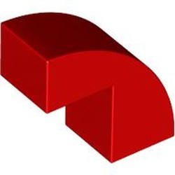 LEGO part 5907 Brick Curved 1 x 2 x 1 2/3 with 1 Cutout in Bright Red/ Red