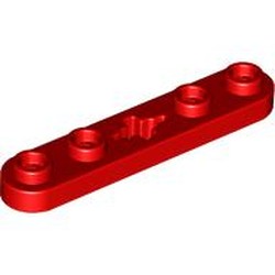 LEGO part 32124 Technic Plate 1 x 5 with Smooth Ends, 4 Studs and Centre Axle Hole in Bright Red/ Red