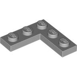 LEGO part 77844 Plate 3 x 3 Corner in Medium Stone Grey/ Light Bluish Gray