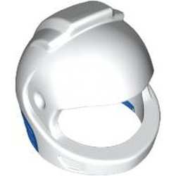 LEGO part 49663pat0004 Helmet Space, Blue Neck Pattern in White