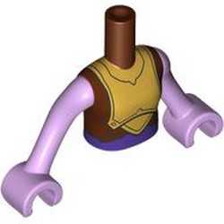 LEGO part 92456c16pr0014 Minidoll Torso Girl with Medium Brown Arms and Hands with print in Medium Brown