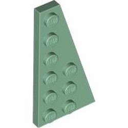 LEGO part 54383 Wedge Plate 6 x 3 Right in Sand Green