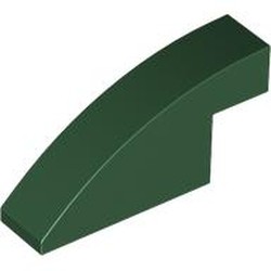 LEGO part 3573 Slope Curved 1 x 4 x 1 2/3 No Studs in Earth Green/ Dark Green