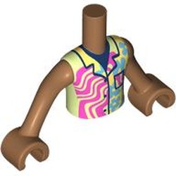 LEGO part 11408c02pr0016 Minidoll Torso Boy with Medium Nougat Arms and Hands with print in Medium Nougat