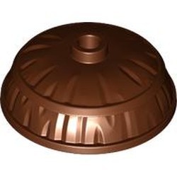 LEGO part 5987 Hat, Round, Wide , Flat in Reddish Brown