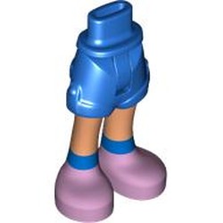 LEGO part 36198c01pr0008 Minidoll Hips and Shorts with print in Bright Blue/ Blue
