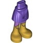 Minidoll Hips and Mid-Length Shorts with Lavender Legs, Gold Boots print