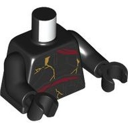LEGO part 973c03h03pr0101 Torso, Black Arms and Hands with print in Black