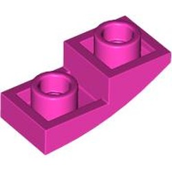 LEGO part 24201 Slope Curved 2 x 1 Inverted in Bright Purple/ Dark Pink