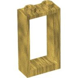 LEGO part 60593 Window 1 x 2 x 3 Flat Front in Warm Gold/ Pearl Gold