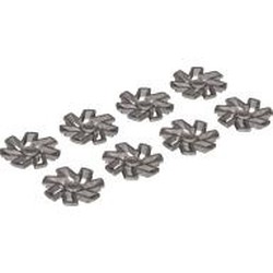 LEGO part 1042942 Wheel Covers 7 Spoke Left and Right in Silver Metallic/ Flat Silver