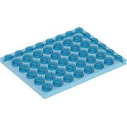 LEGO part 3036 Plate 6 x 8 in Transparent Blue/ Trans-Dark Blue