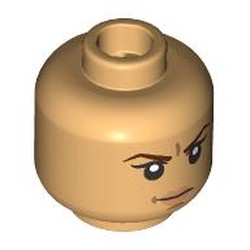 LEGO part 28621pr9678 Minifig Head with print in Warm Tan